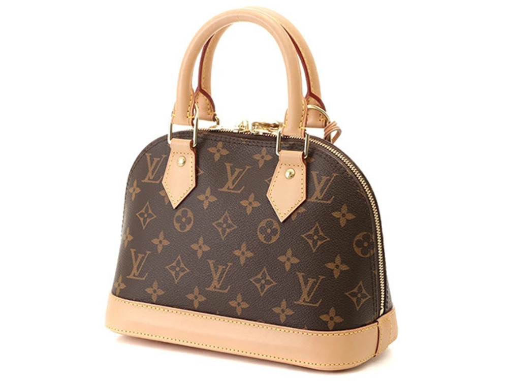 LOUIS VUITTON Alma Monogram Leather Brown